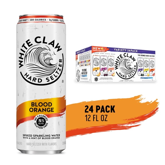 White Claw Hard Seltzer Variety Pack, 24 Pack, 12 fl oz Cans, 5% ABV