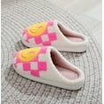 thumbnail image 6 of Cute Checkered Slippers Men & Women's Funny Face Fluffy House Home Outdoor Shoes - Memory Foam, Warm, Plush Bedroom Slippers for Winter Size 6, 6 of 8