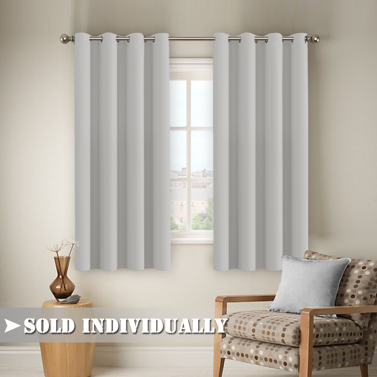 Flamingop Window Treatment Energy Saving Thermal Insulated Solid