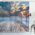 thumbnail image 1 of Ambesonne Scenery Shower Curtain, Sea View Terrace Sunset, 69"Wx75"L, Pale Brown Sky Blue, 1 of 3