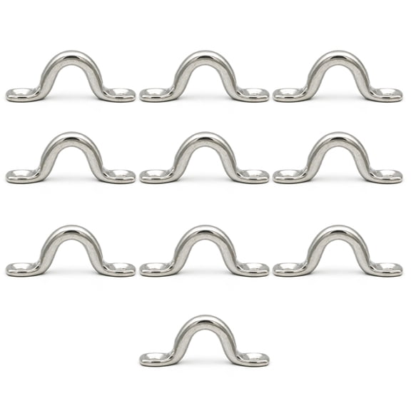 ZPAQI 10 Pcs Boat Top M5 Pad Eye Deck Loop Strap Tie Down Anchor Point Footman's Loop