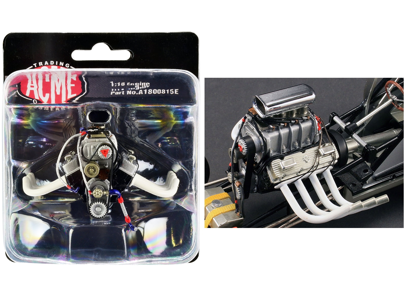 Diecast Chevrolet Blown Big Block Drag Engine and Transmission Replica