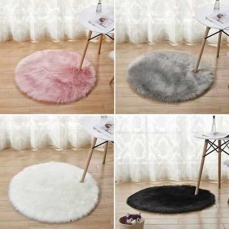 90*90CM Simple Imitated Wool Round Room Carpet Nursery Rug ...