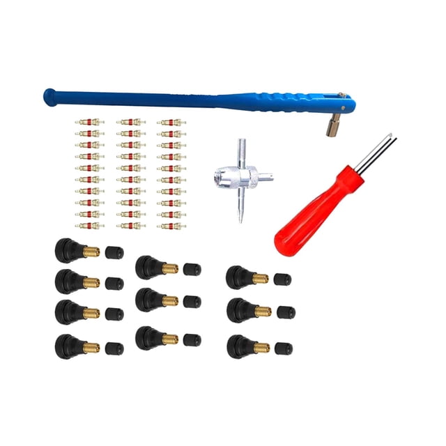 43x herramienta de extracción de válvula de neumático, juego de herramientas de extracción de vástago de válvula de neumático, multifuncional,