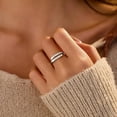 thumbnail image 2 of 925 Sterling Silver Inspirational Jewelry Rings for Women Adjustable Wrap Open Rings Heart Ring Personality Encouragement Gift to Daughter Birthday Christmas Gifts for Couple Men, 2 of 6