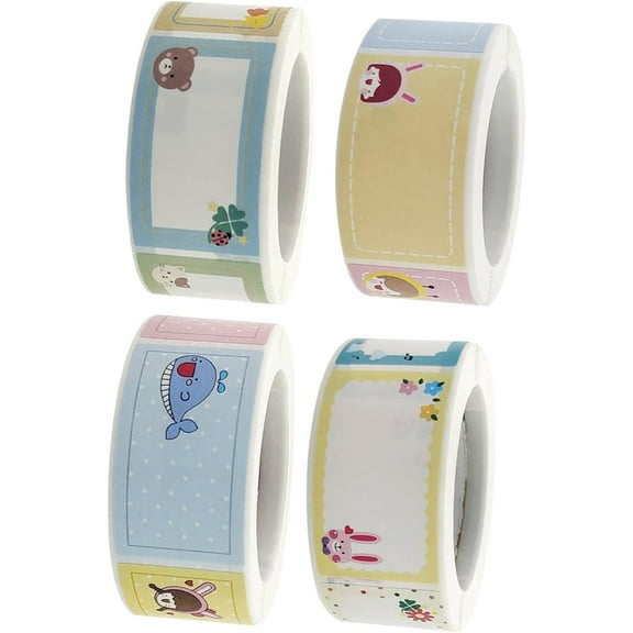 4 Rolls Name Sticker Custom Labels Sticker Sheets for Seal Stickers Gift Seal Stickers Blank Tag Stickers Adhesive Name Labels Lovely Name Decals Label Sorting Stickers