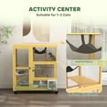 thumbnail image 4 of PawHut Wooden Cat House for Indoor Cats w/ Flap Door Platforms Hammock, 4 of 10