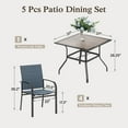 thumbnail image 2 of SUMMIT LIVING 5-Piece Outdoor Patio Dining Set with Textilene Chairs & Wood Grain Table, Black & Blue, 2 of 12
