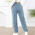 thumbnail image 6 of CFLVAEK Fuzzy Fleece Sweatpants for Women Thermal Winter Workout Pants with Pockets Comfy Drawstring High Waisted Sweat Pant Solid Color Sherpa Lined Pants Blue L, 6 of 10