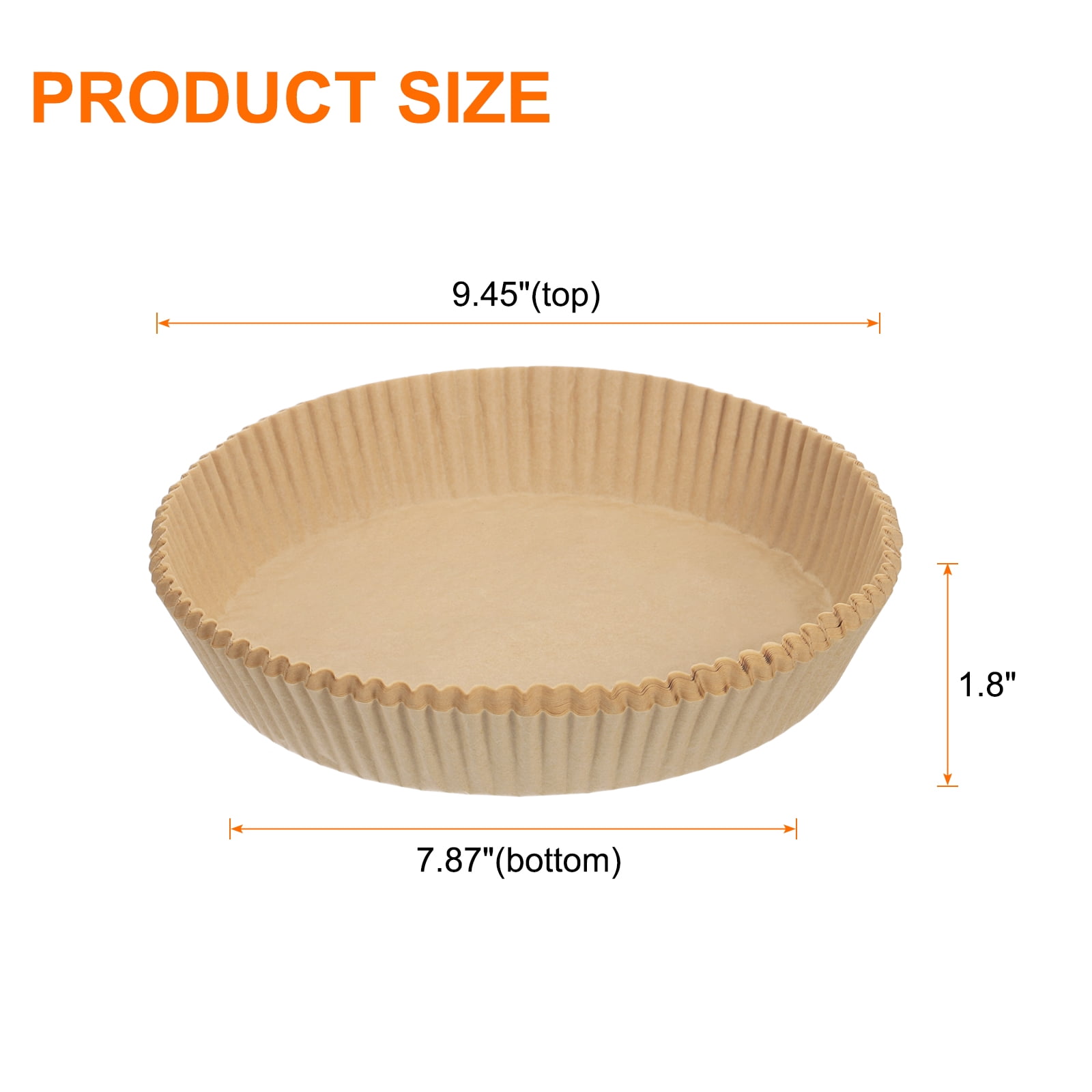 Uxcell 50pcs Silicone Oil Air Fryer Liner 7.87" Circle Disposable Non-stick Air Fryer Paper Liners for Microwaves Ovens Steaming Baking Roasting Frying Portable Cooking Devices, Natural