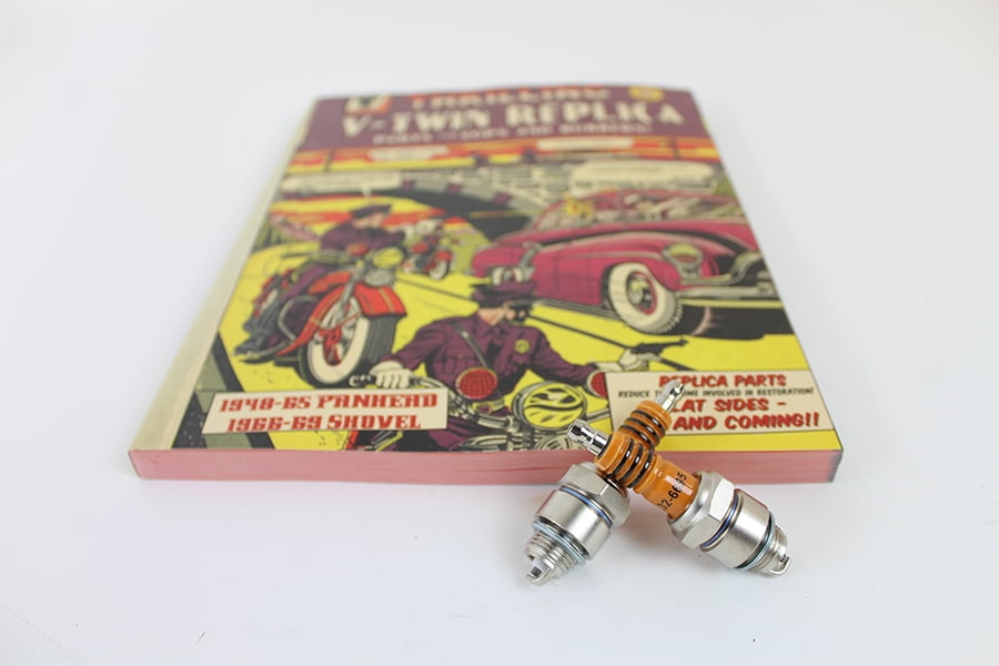 Panhead Spark Plug Set and Book Kit,for Harley Davidson,by V-Twin Panhead Spark Plug Set and Book Kit,for Harley Davidson,by V-Twin