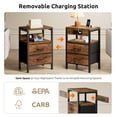 thumbnail image 2 of Mesa de noche Lazzanto con cargador USB-C y cajones, 2 of 8