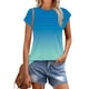 thumbnail image 1 of mfyjkho Tops Para Salir Para Mujer, Camiseta Informal Plisada De Manga Corta Y Cuello Redondo Para Mujer Tops Para Salir M, 1 of 8