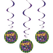 26" Hanging Masquerade Mardi Gras Decorations, 3ct