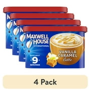 (4 pack) Maxwell House International Vanilla Caramel Latte Cafe Style Beverage Mix, 8.7 oz. Canister