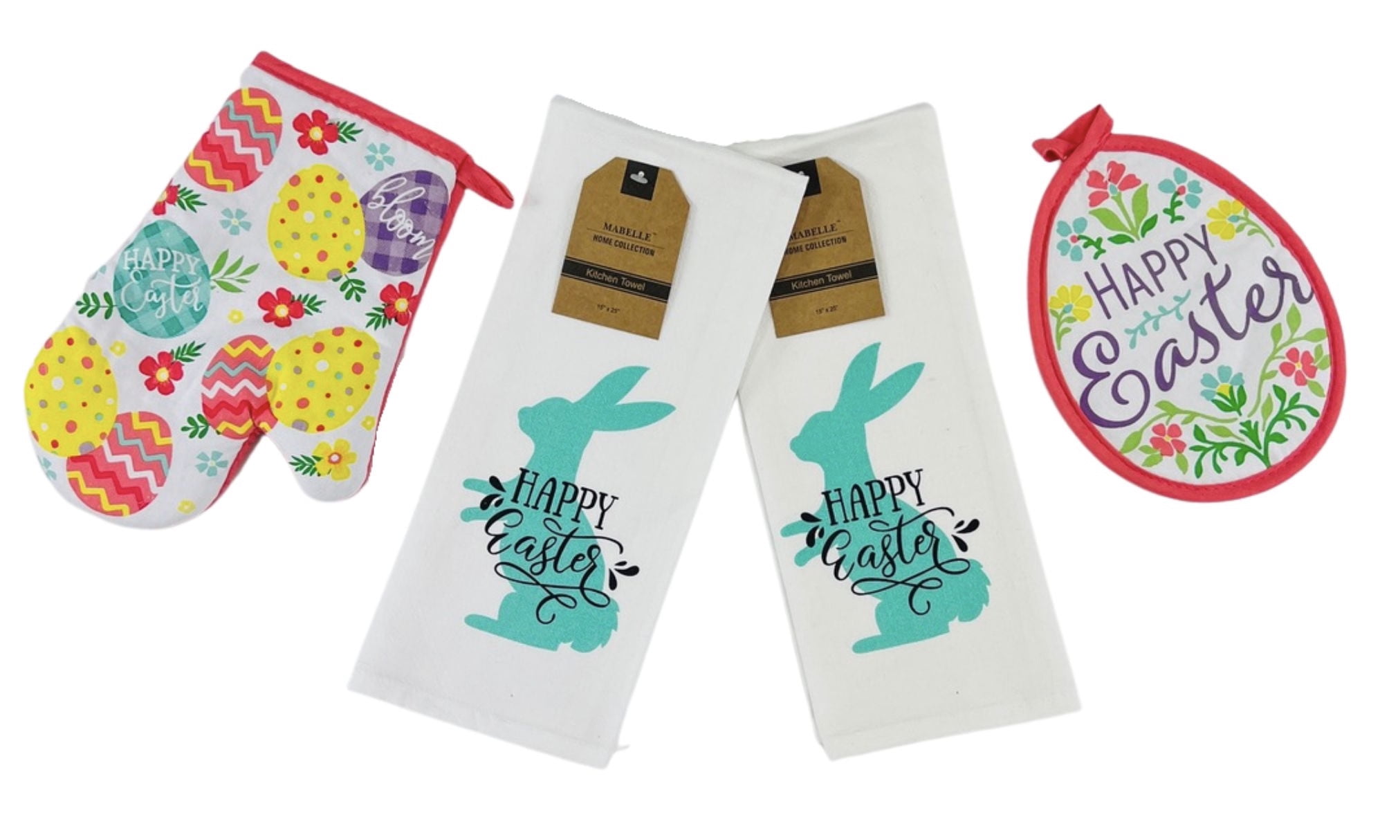 Serafina Home Easter Spring Kitchen Dish Towels Pot Holders Mitt Set ...