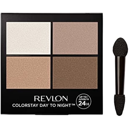 Revlon Colorstay Day To Night Eyeshadow Quad, Longwear Shadow Palette With Transitional Shades And Buttery Soft Feel, Crease & Smudge Proof, 555 Moonlit, 0.16 Oz