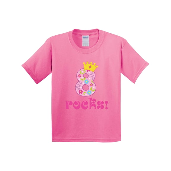 Inktastic 8th Birthday Rocks Girls 8 Year Old Youth T-Shirt