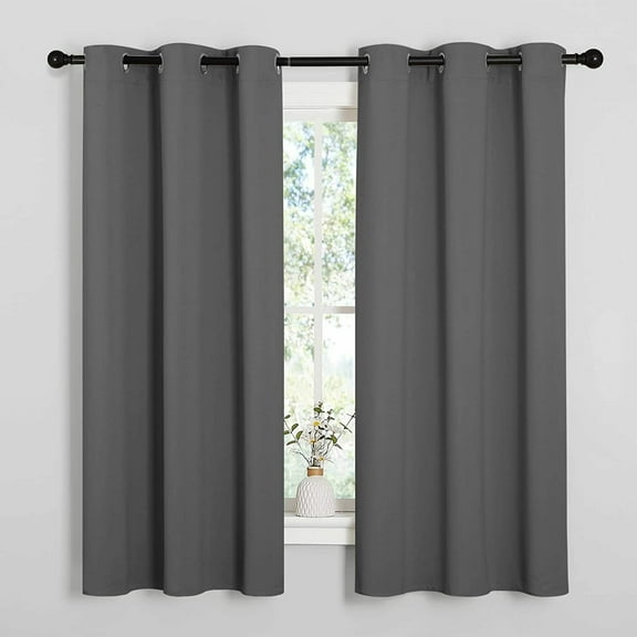 1pc Panel Blackout Small Window Curtain Thermal Insulated Silver Grommest Unlined Drapes 28"Widex54"Long Color Brick Rust K54