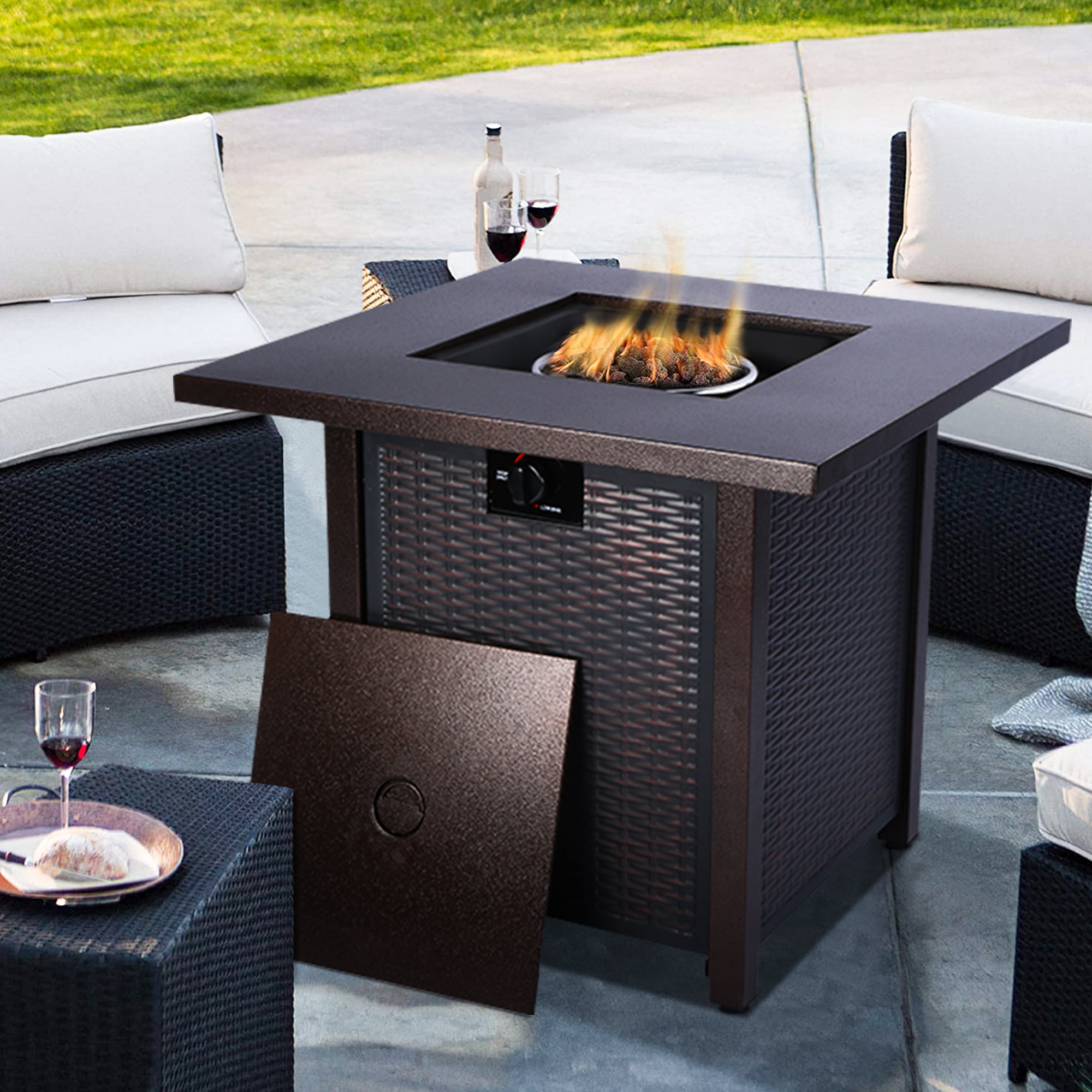 32" Propane Fire Pit Table Patio Heater Outdoor Gas Table Fireplace 50,000 BTU 