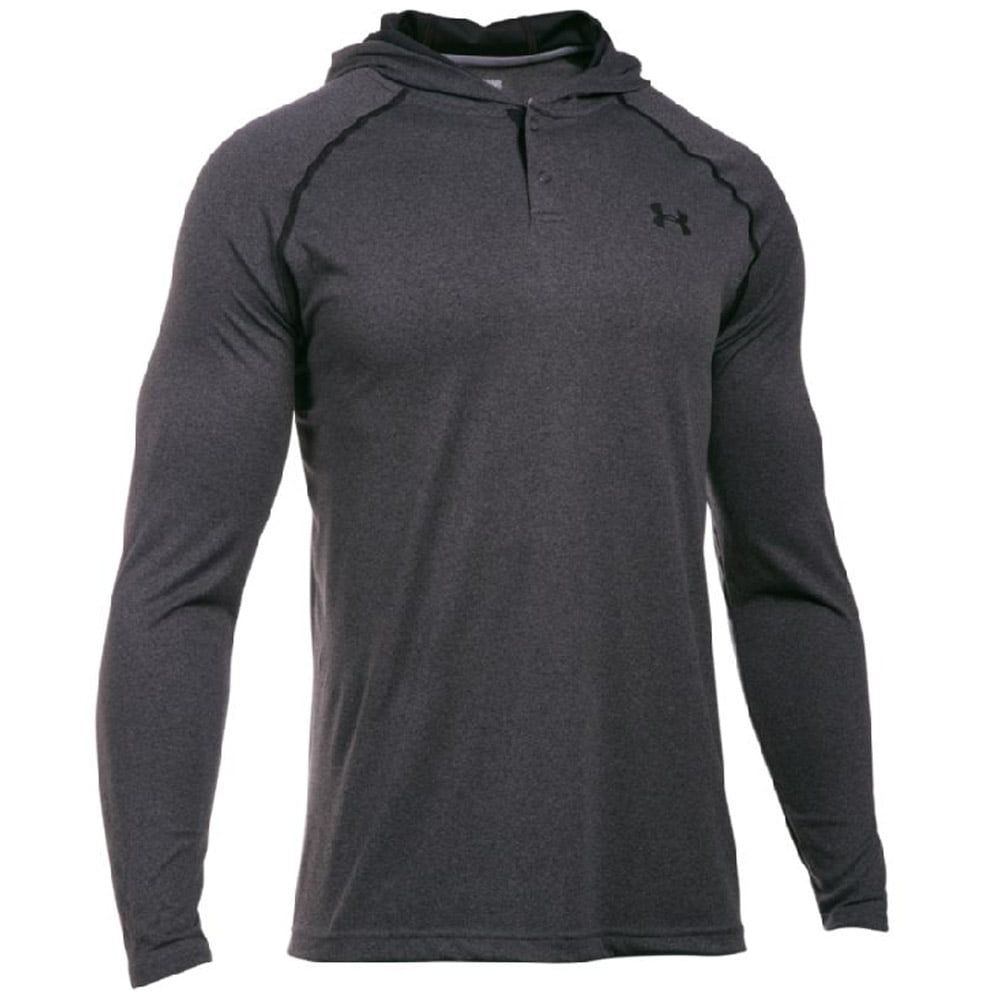 Under Armour Tech Popover Henley Training Shirt Hoody Mens Sports Cover-Up