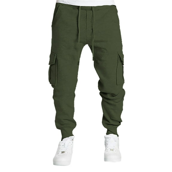 Vividxx Pants For Men Fall Winter Overalls Male Pocket Pants Sports Casual Pants Cargo Pants Solid Color Fashion