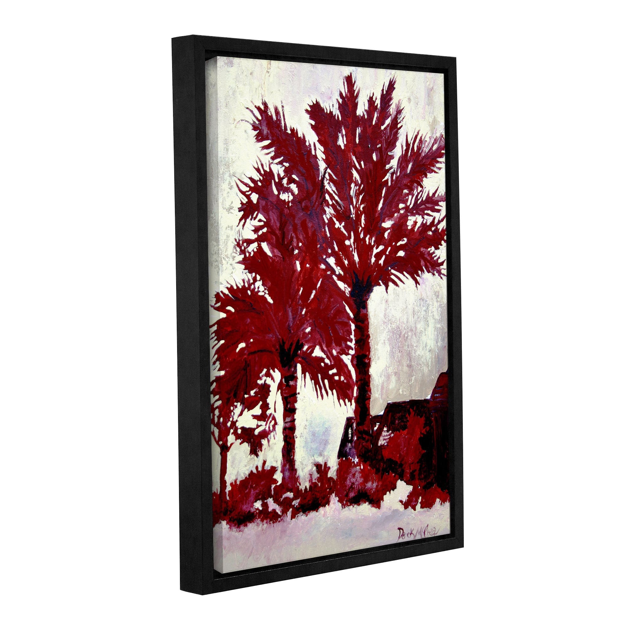 ArtWall Derek Mccrea "Palm Trees" Gallery-wrapped Floater-framed Canvas
