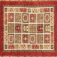 thumbnail image 1 of Ahgly Company Indoor Square Abstract Orange Modern Area Rugs, 6' Square, 1 of 4