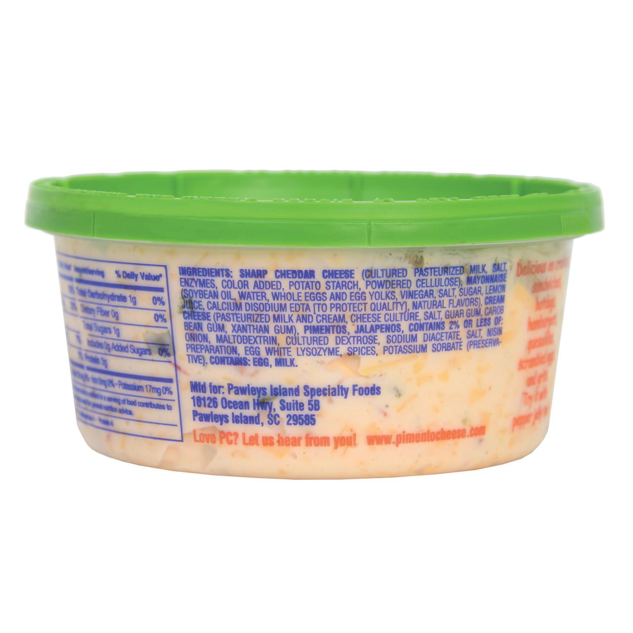 Palmetto Cheese, Pimento Cheese with Jalapenos, 11 oz. Refrigerated, Spreadable, Re-Sealable Plastic Tub.