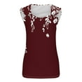 thumbnail image 4 of Tank Tops for Women Plus Size Sleeveless Loose Tank Top Wine XXL, 4 of 5