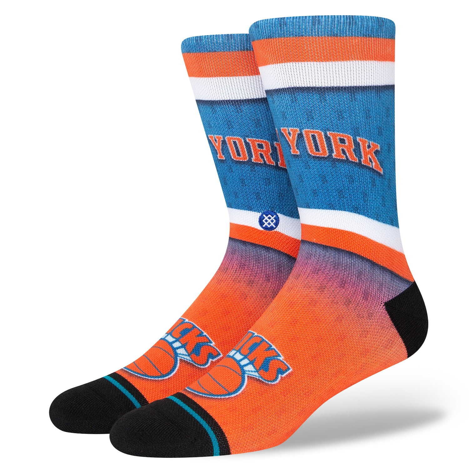 Royal, For Bare Feet New York Rangers Youth Stripe Deuce Sock 