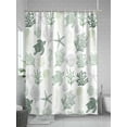 thumbnail image 5 of Shower Curtain Abstract Green Coral Turtles Starfish Jellyfish Shells Bathroom Curtains with Hooks, Waterproof Fabric Sea Creature Bath Shower Curtains Set for Bathroom Bathtubs Decor 72x72 Inch, 5 of 8