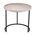 thumbnail image 4 of J&D Designs Maddox Faux Leather & Iron Nesting Tables in Cream (Set of 3), 4 of 5