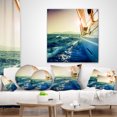 thumbnail image 4 of Designart Sepia toned Yacht Sailing in Sea - Seashore Throw Pillow - 18x18, 4 of 5