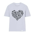 thumbnail image 3 of TaTaai Ladies' Valentine Heart Print Round Neck Short Sleeve Shirt, Valentine's Day Gift, Casual Festival Fashion Top Gift, 3 of 4