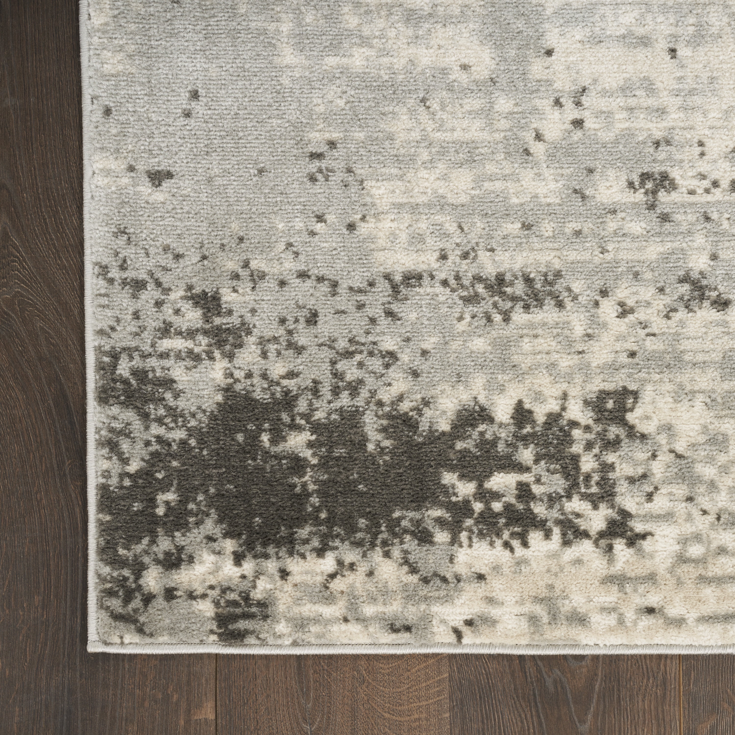 Nourison Serenity Home Abstract Ivory Grey 7'10" x 9'10" Area Rug (8x10)