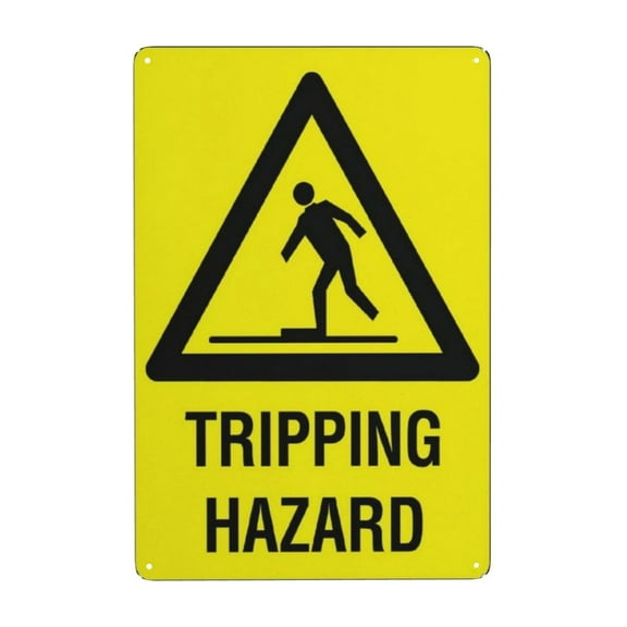 Tripping Hazard Tin Sign Warning Metal Sign Vintage Sign Wall Decor for Home Farm Bar Coffee Shop Club Decoration 8x12 Inch