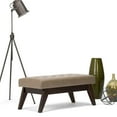 thumbnail image 2 of Allora Mid Century Faux Leather Tufted Living Room Bench in Ash Blonde, 2 of 5