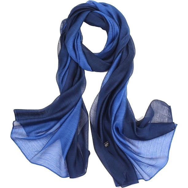 Bufanda de mujer, bufanda de cuello, bufandas de verano, estola con degradado de color para vestido de noche, fiesta, boda, novia, bufanda de seda/bufanda de algodón durante todo el año