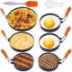 thumbnail image 1 of Paquete de 6 anillos grandes para freír huevos, anillos antiadherentes de acero inoxidable para moldear muffins de huevo con cepillo de aceite, 1 of 8