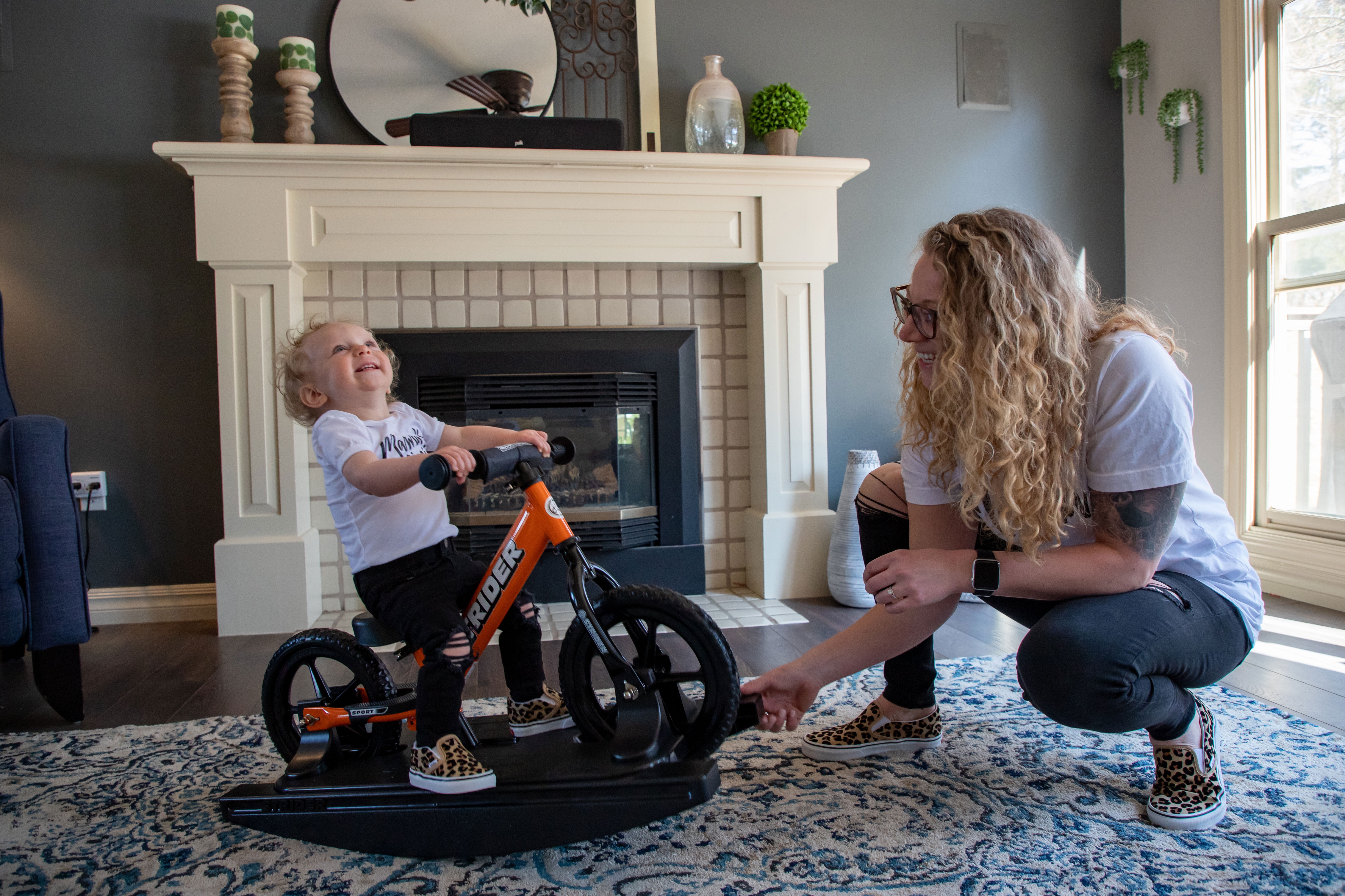Strider - 12 Sport 2-in-1 Rocking Bike for Toddlers, Ages 6 Months - 4 Years - Orange