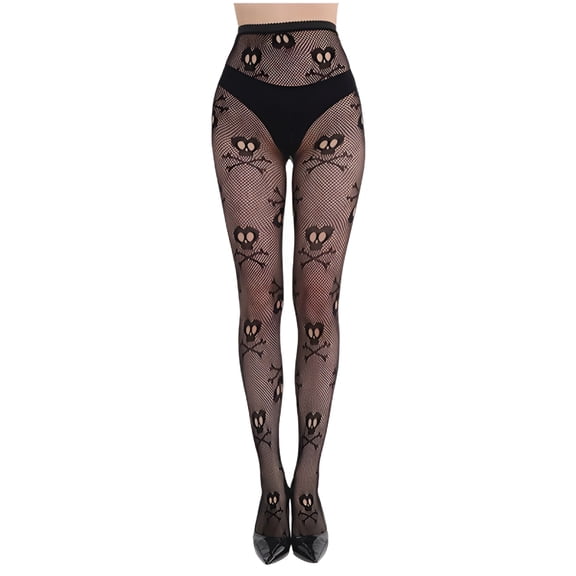 TELOLY Other Stockings Halloween Stockings for Women Gothic Fishnet Tights with Bow Lace Design Sexy Hollow Out Pantyhose Cosplay Costume Accessories Nylon