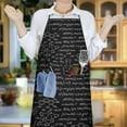 thumbnail image 6 of Math Equations Geometry Black Pattern Apron-Garden Aprons for Women with Pockets-Cotton Linen Waterproof Kitchen Cooking Gardening Aprons Adjustable for Kitchen,Cooking,BBQ and Salon 33x27 Inch, 6 of 7