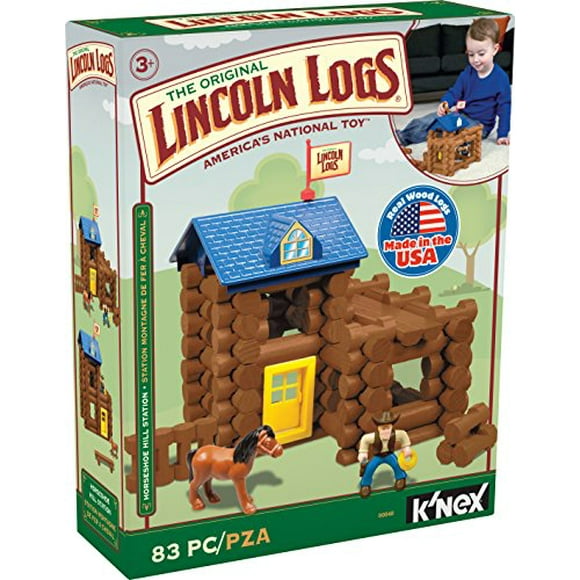 LINCOLN LOGS - Horseshoe Hill Station - 83 Pieces - Ages 3+ Preschool A Education Toy