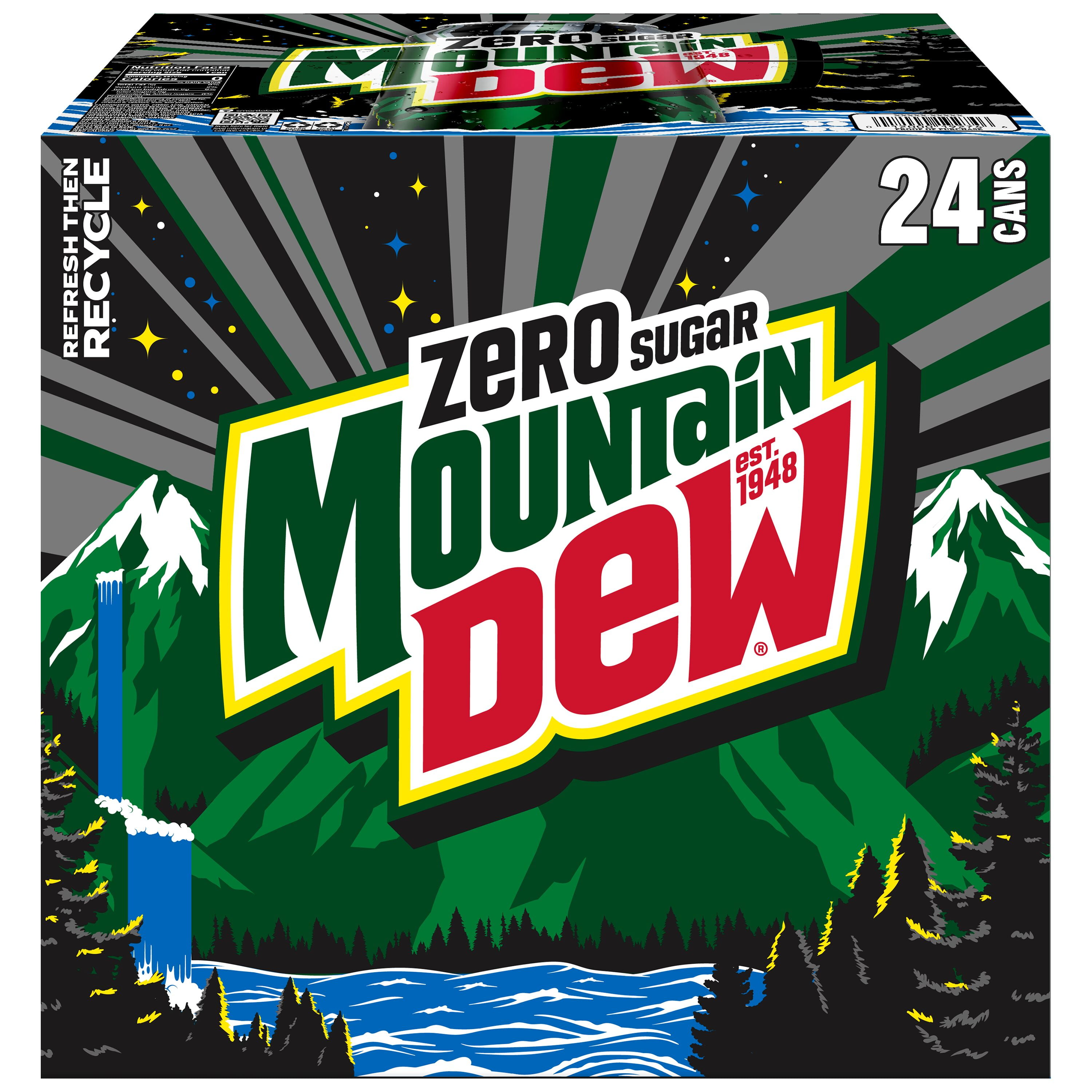 Mountain Dew Zero Sugar Citrus Soda Pop, 12 fl oz, 24 Pack Cans
