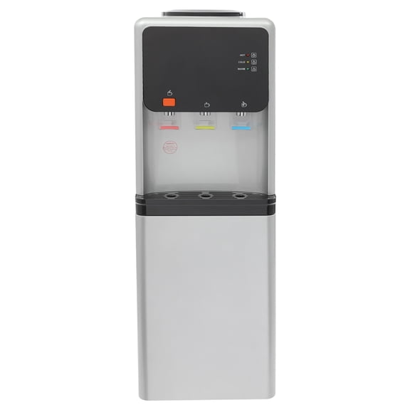 Hot Cold Dispenser, Water Dispenser Countertop, Freestanding Water Cooler, SJYTD-22, Electronic Cooling, Top Loading, Silver Black, ABS Stainless Steel, Durable, Impact Resistant