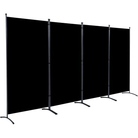 jvvmnjlk indoor room divider portable office divider convenient movable (4-panel) folding partition privacy screen for bedroom dining room study 136 w x 19.7 d x 71.3 h black