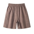 thumbnail image 5 of ZToonmas Men's Linen Style Loose Fit Shorts Elastic Waist Casual Walk Shorts Lightweight Summer 5-Inch Chino Shorts, 5 of 7