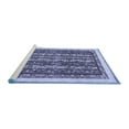 thumbnail image 2 of Ahgly Company Machine Washable Indoor Round Abstract Blue Modern Area Rugs, 5' Round, 2 of 4