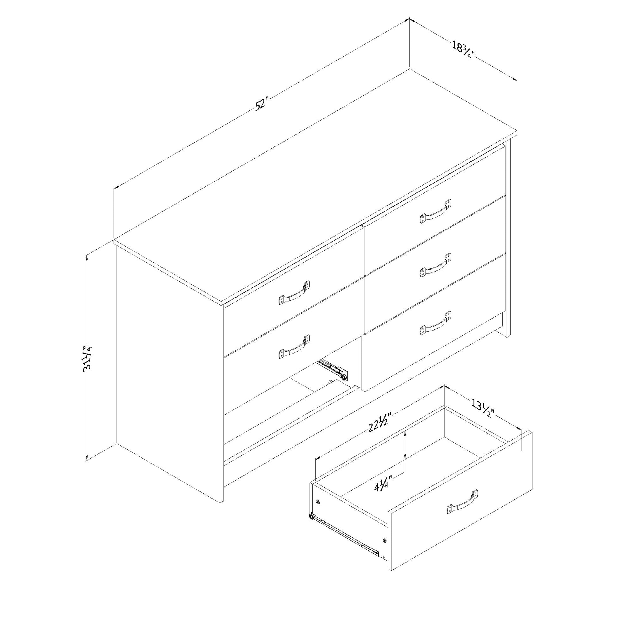 South Shore Tassio, Farmhouse Dresser, Gray